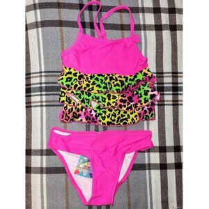 Girl Swim Suit, Sunshine Zone Hot Pink Tankini, 2-piece Hot Pink